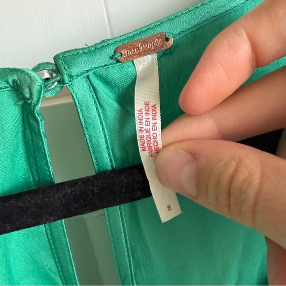 Free People Cooper Maxi Dress Lace Detail Verdis Green Sz 8 - Picture 6 of 12